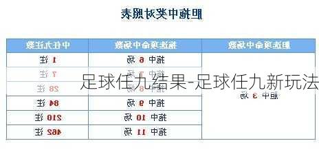 足球任选九场中奖规则详解